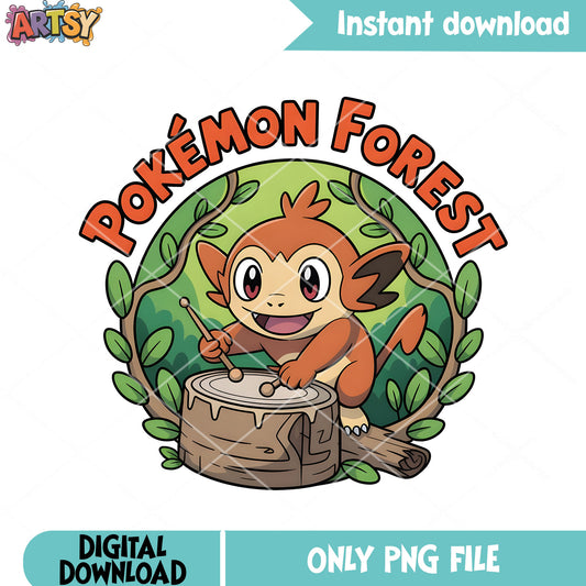 The forest vibes pokemon  png, pokemon grookey png, pokemon movie png