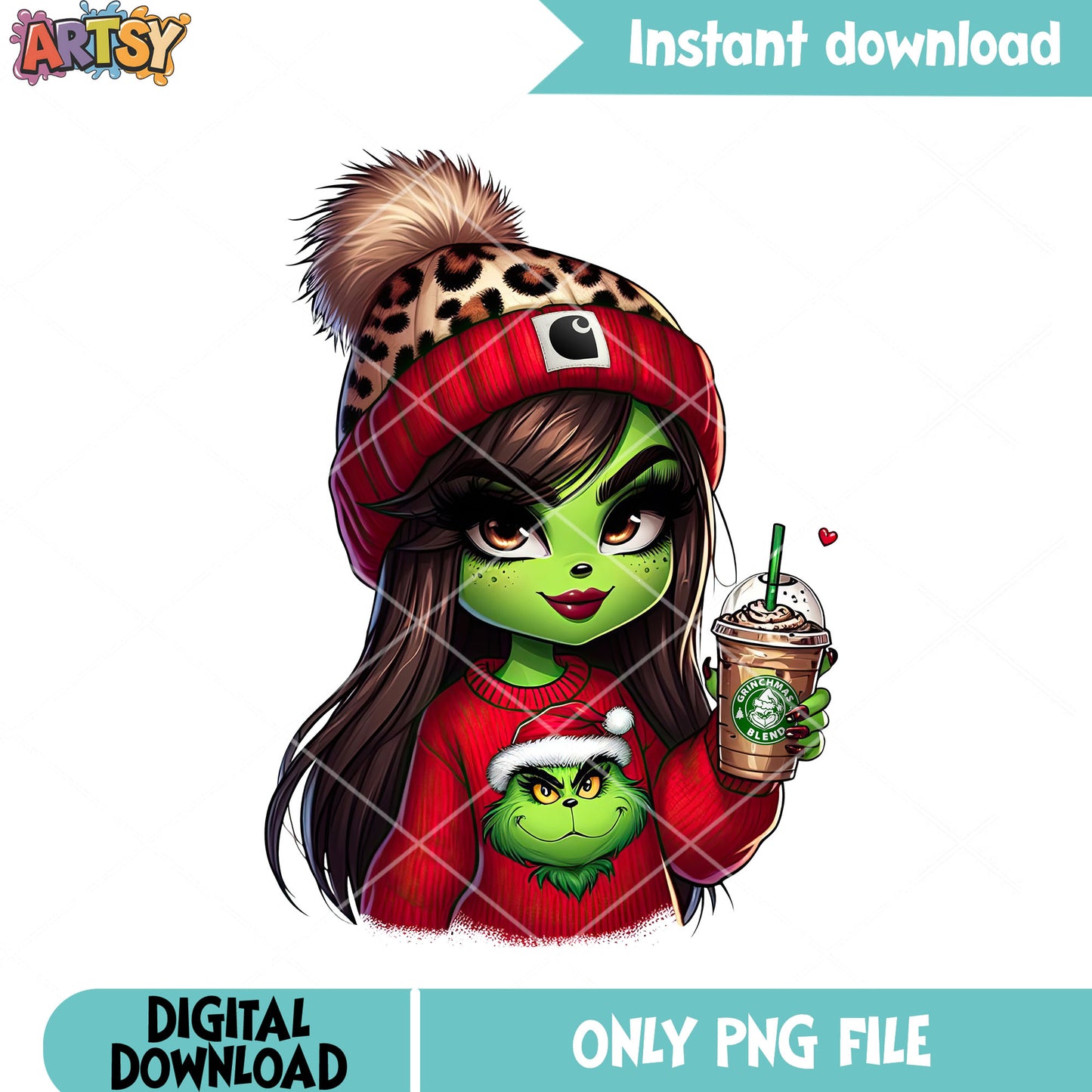 The girl who love girnch png, merry xmas png, the grinch png