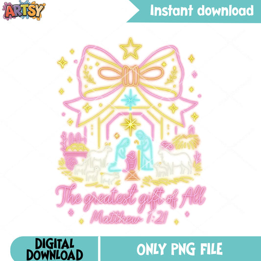 The greatest gift of all png, jesus christ png, christmas vibes png