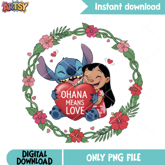 The happy valentine stitch lilo png, lilo and sittch png, valentine png