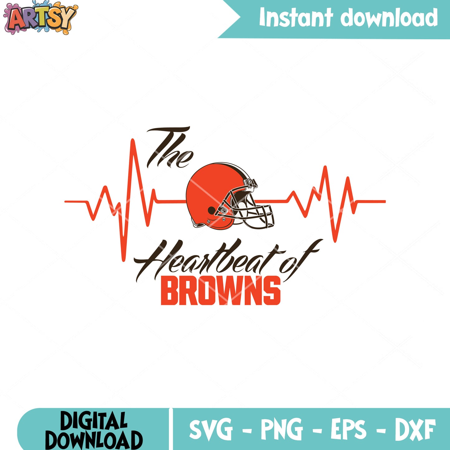 The heartbeat of browns svg, cleveland browns svg, nfl teams svg