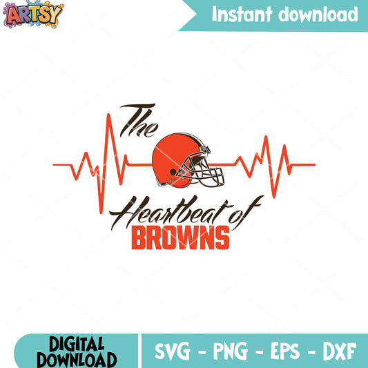 The heartbeat of browns svg, cleveland browns svg, nfl teams svg