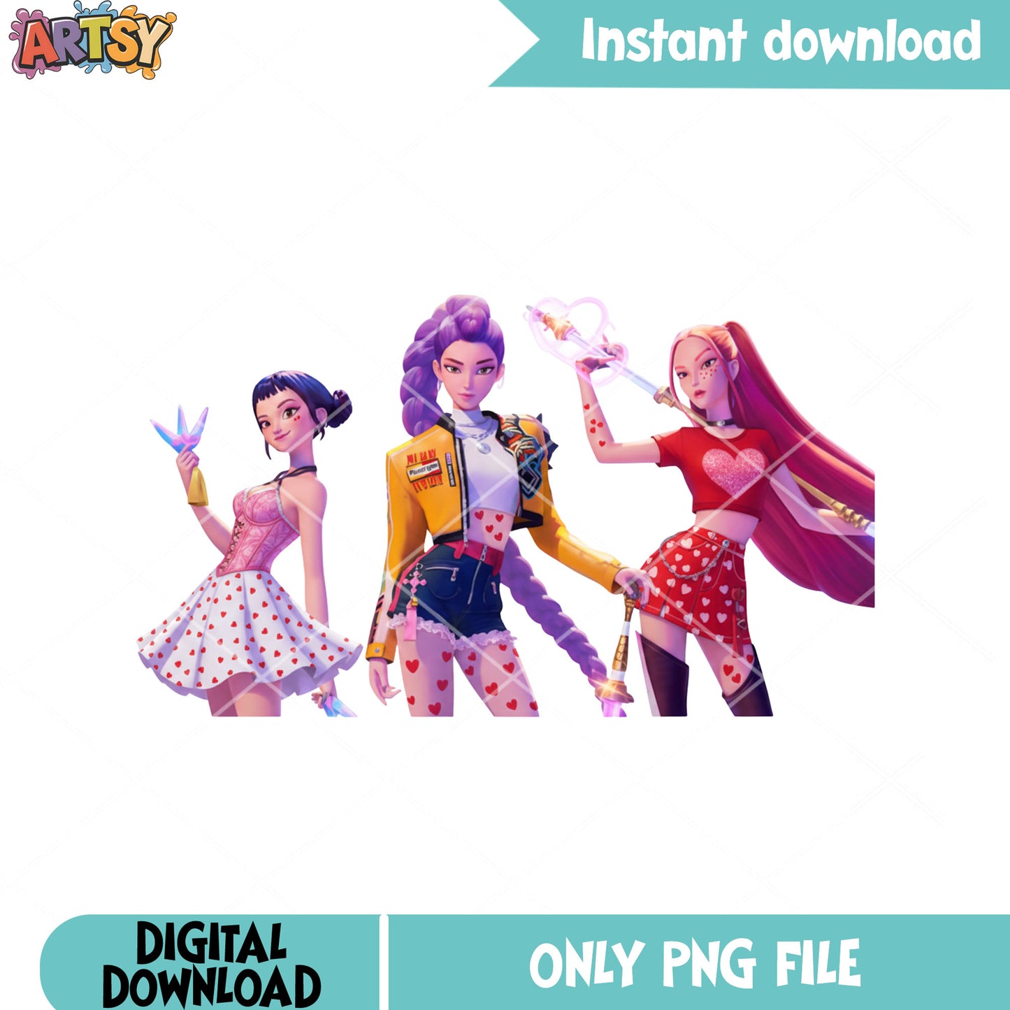 The love outfit huntrix png, valentines huntrix png, huntrix gifts png