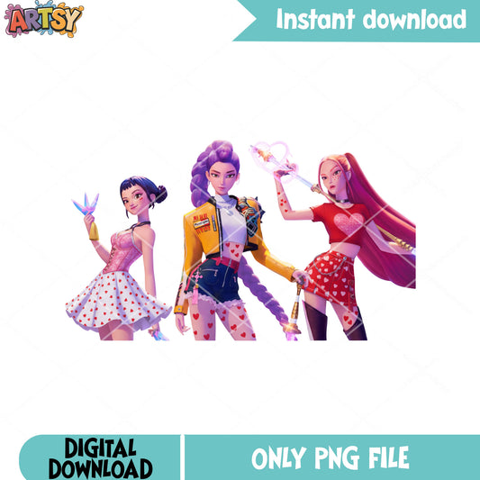 The love outfit huntrix png, valentines huntrix png, huntrix gifts png