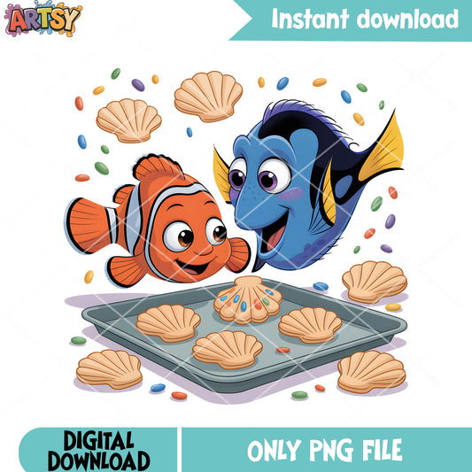 The marlin dory baking cookies png, marlin dory png, finding nemo png