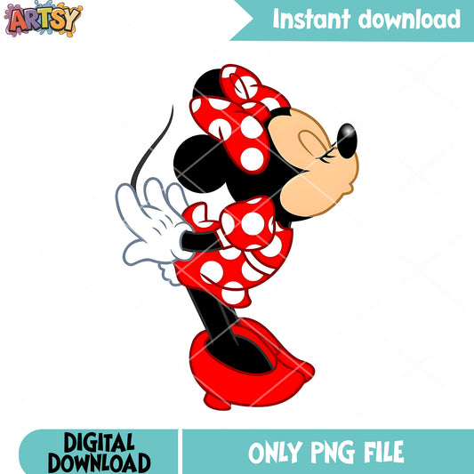 The minnie kiss valentine png, disney valentines png, minnie mouse png