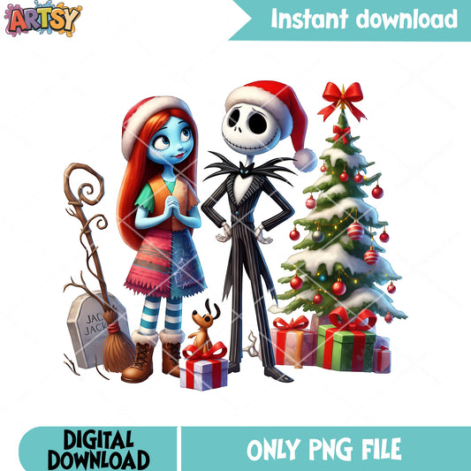 The nightmare before christmas png, jack skelington png, sally​ png