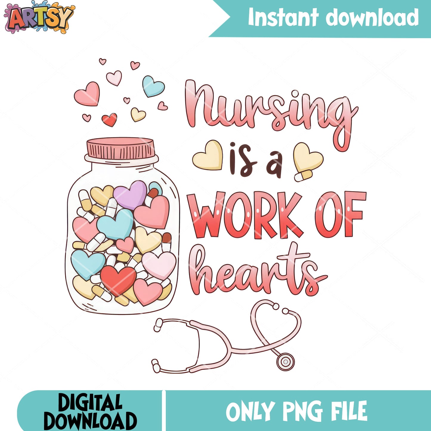 The nurse bottle love png, valentine poster png, valentines heart png