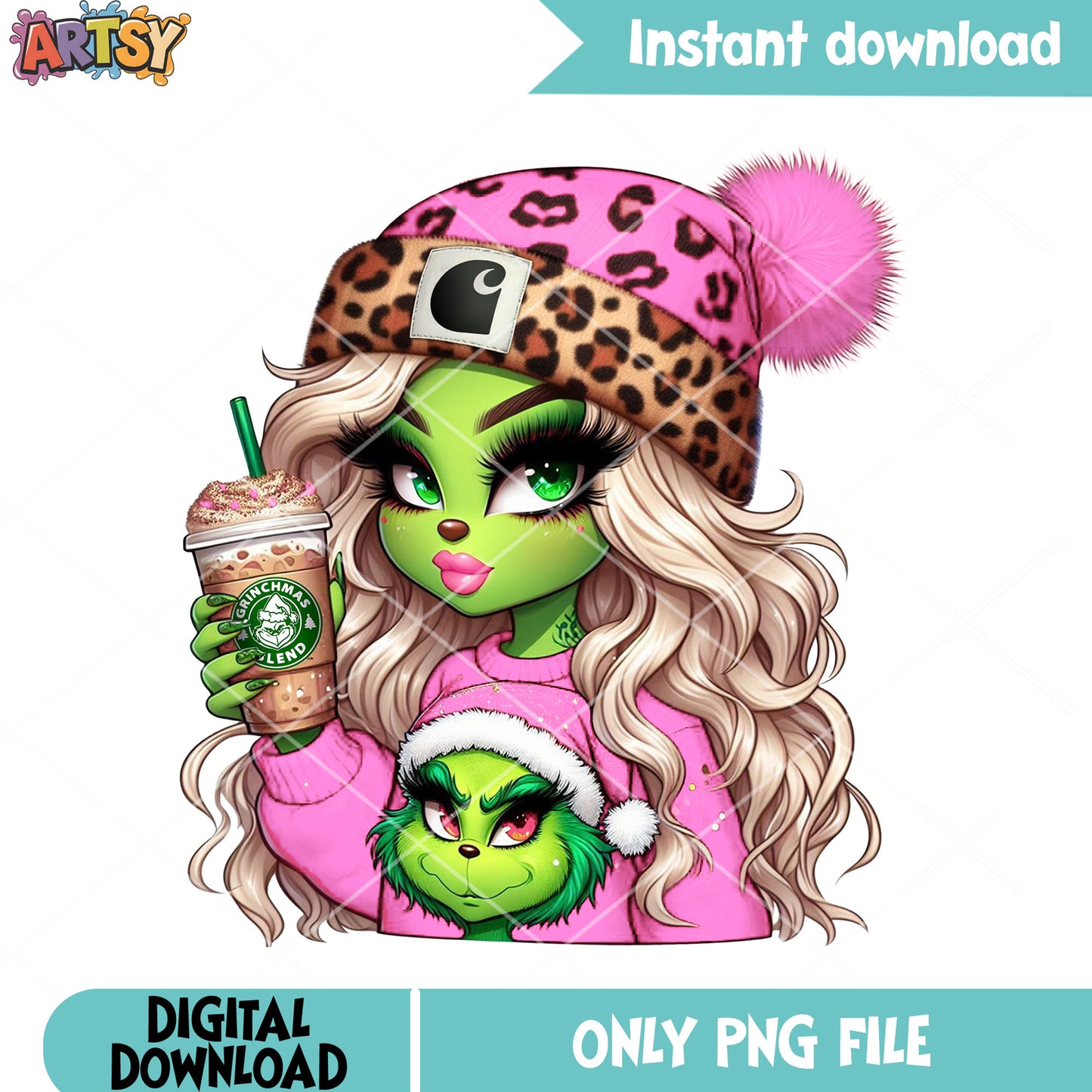 The pink christmas movie grinch png, christmas movie png, the grinch png