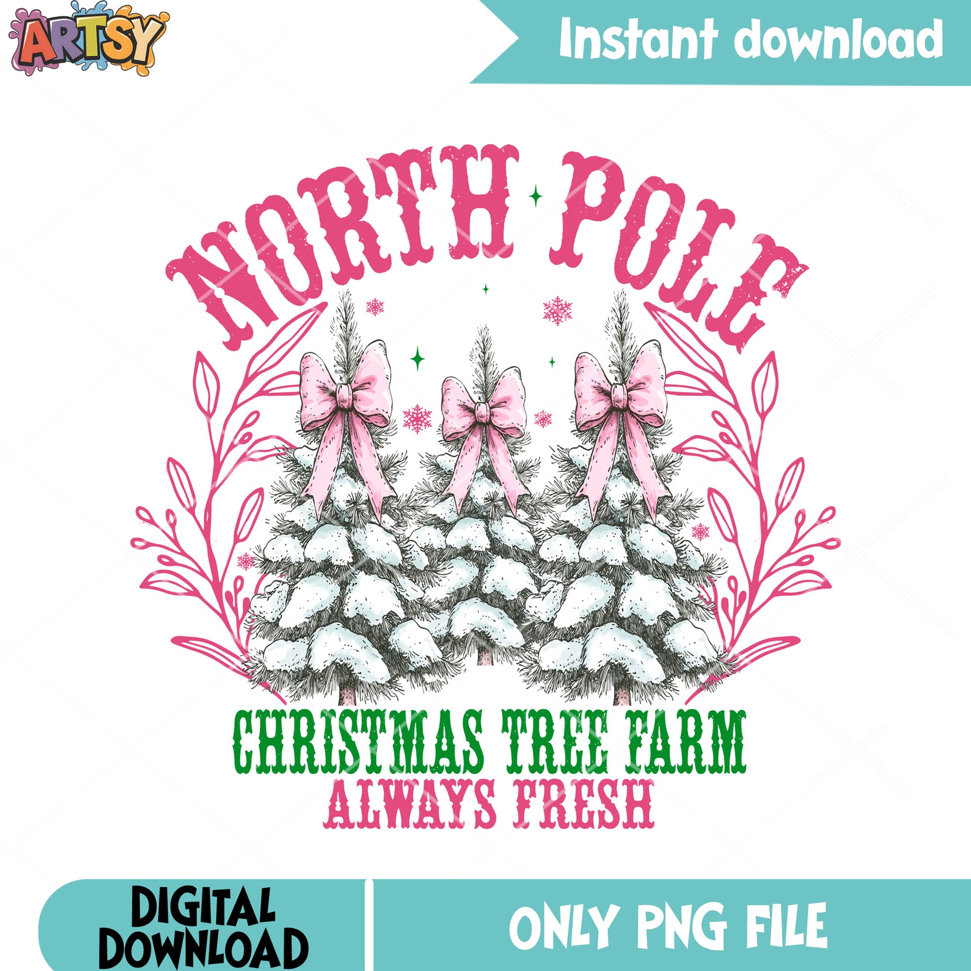 The pinky bow on christmas tree png, xmas tree png, north pole png