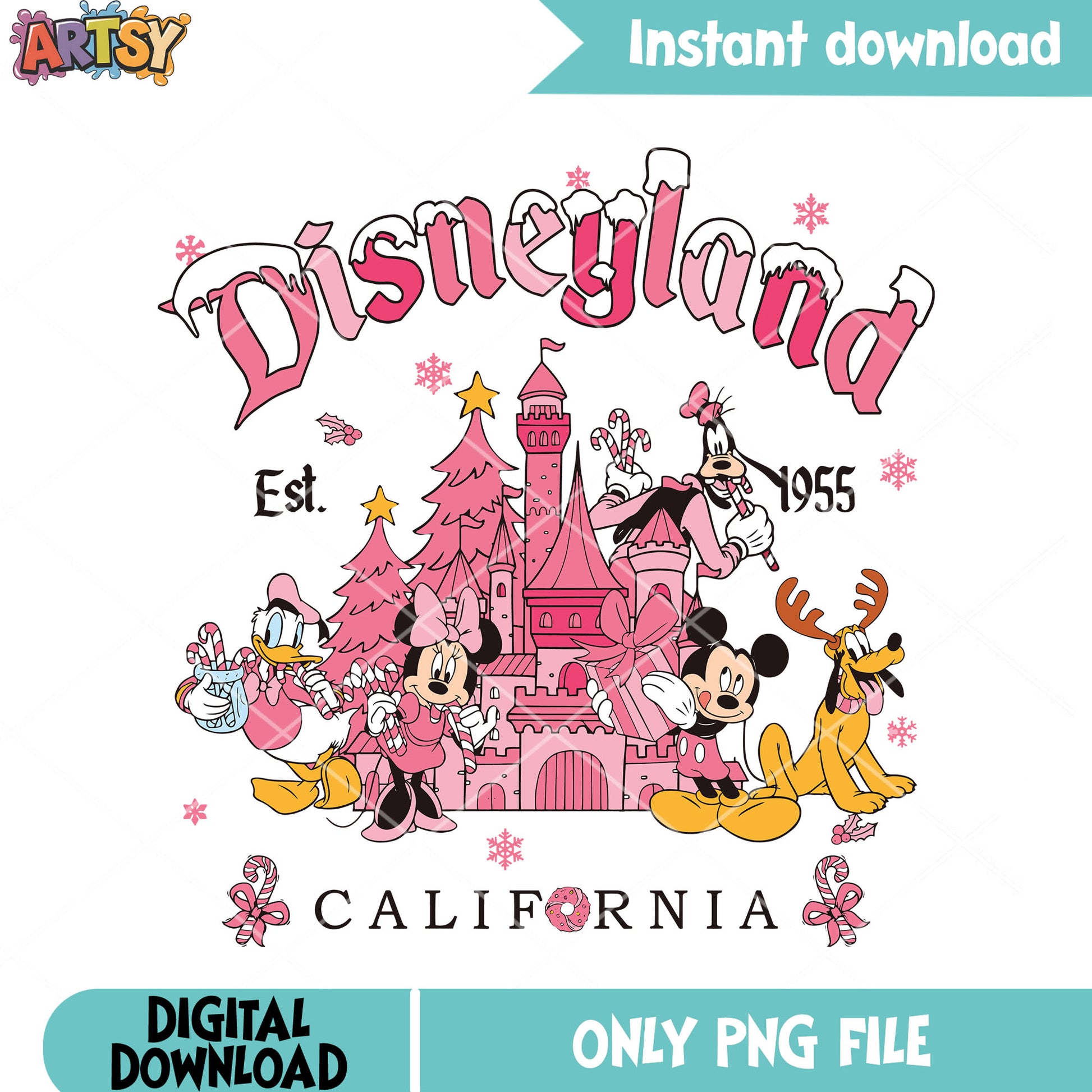 The pinky california disney png, disney castle​ png, mickey png