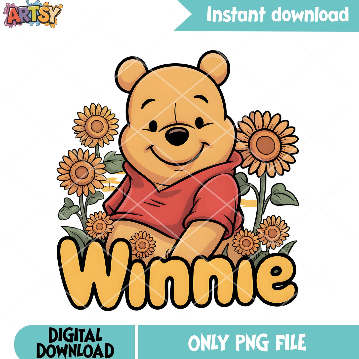The pooh sunflower winnie png, winnie the pooh png,​ pooh bear png