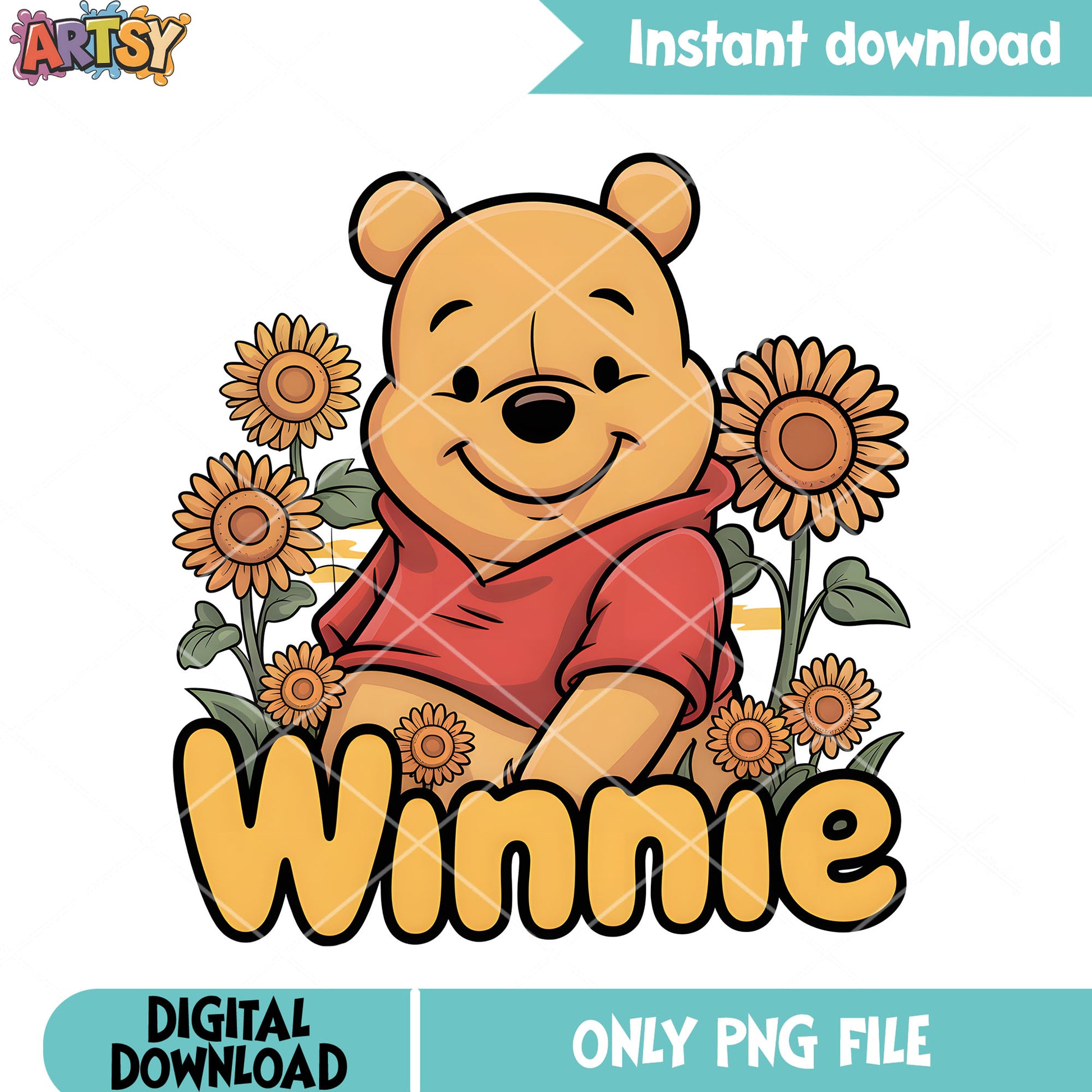 The pooh sunflower winnie png, winnie the pooh png,​ pooh bear png