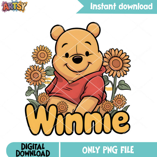 The pooh sunflower winnie png, winnie the pooh png,​ pooh bear png