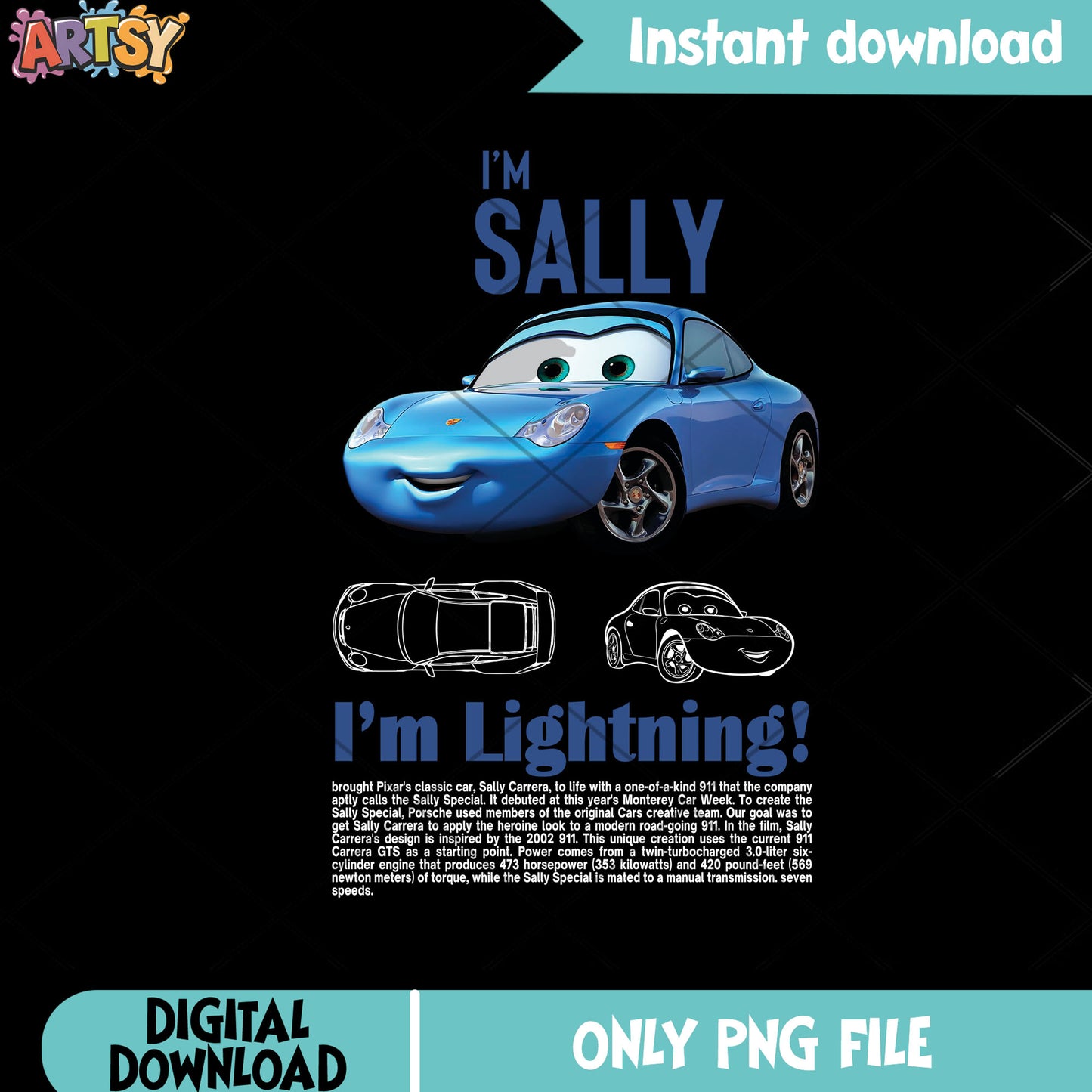 The porsche Sally png, Im Lightning png, pixar png