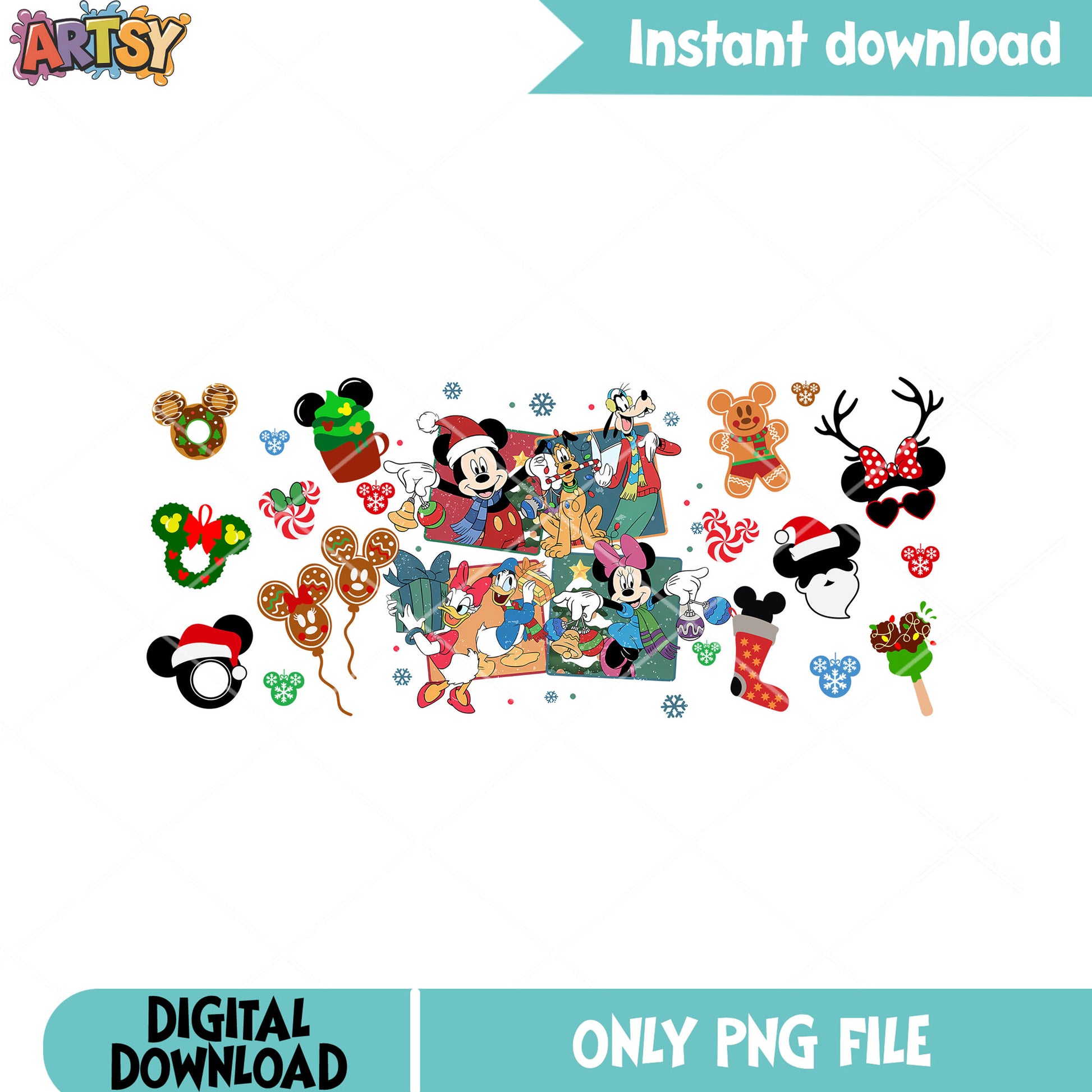 The poster christmas gifts png, disney christmas png, xmas png