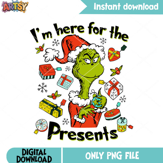 There christmas grinch and things png, santa claus png, the grinch png