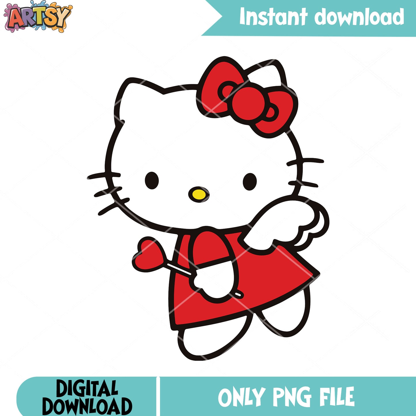 The red valentine hello kitty png, sanrio png, valentine day png