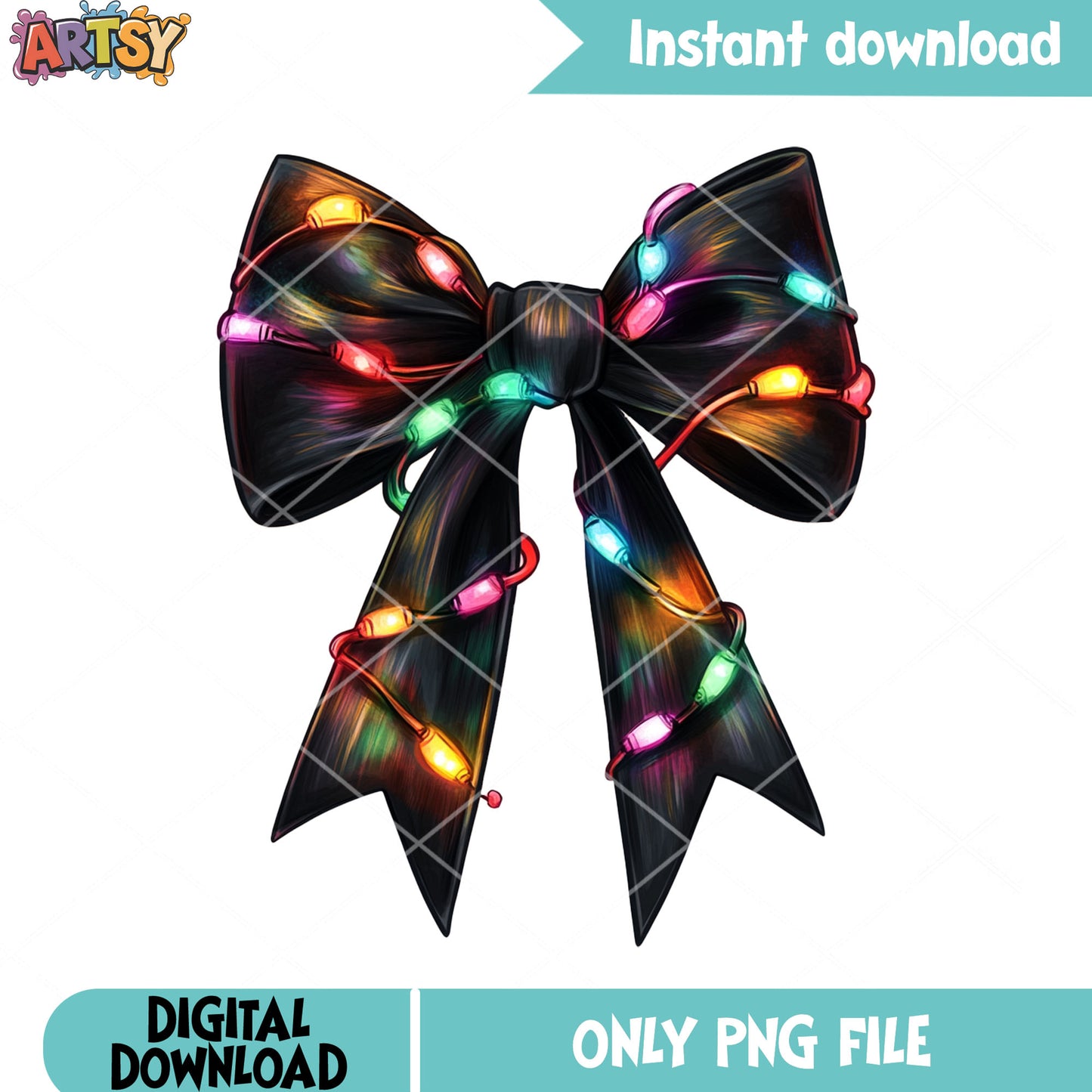 The santa black bow tie png, christmas lights png, christmas bow png