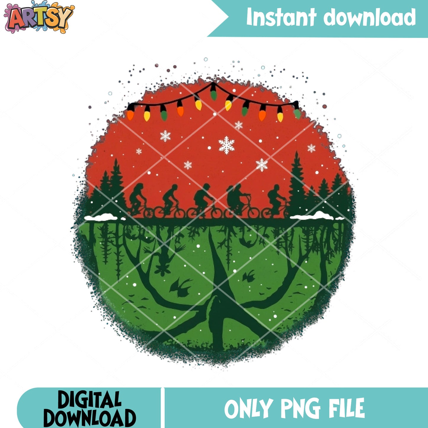 The spooky xmas png, christmas poster png, stranger things ​​png
