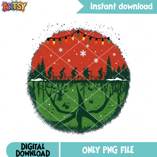 The spooky xmas png, christmas poster png, stranger things ​​png
