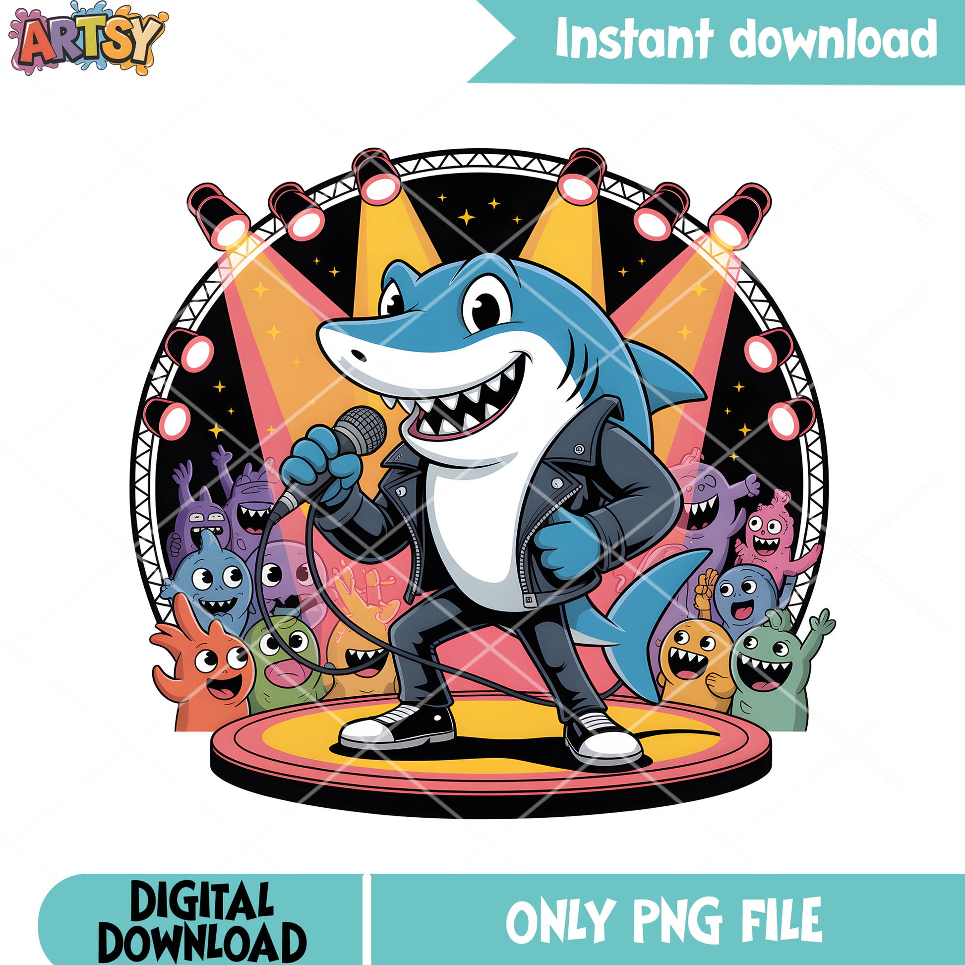 The star shark singer png, bruce the shark png, disney films png