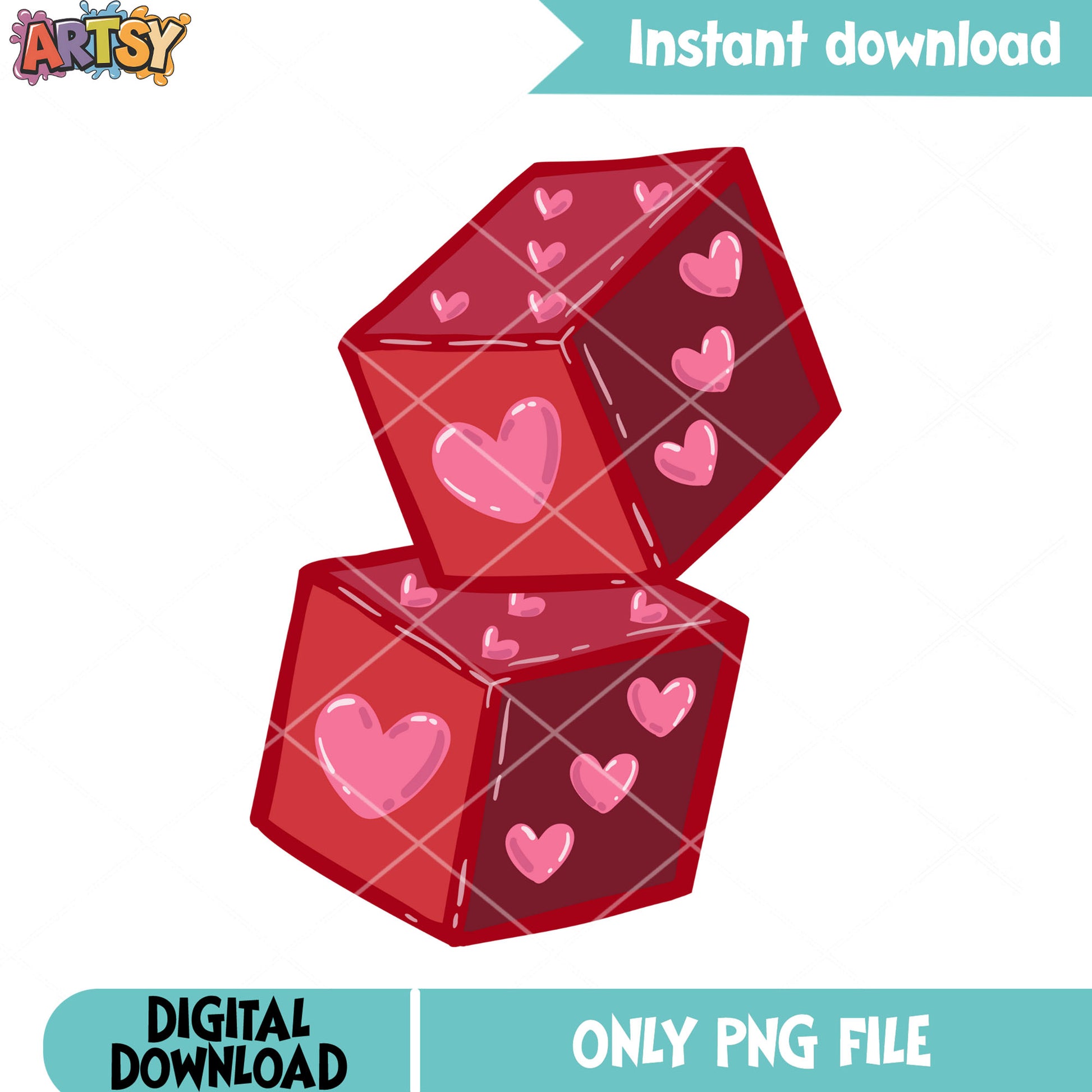 The valentines dice png, valentine gambling png, valentine day png