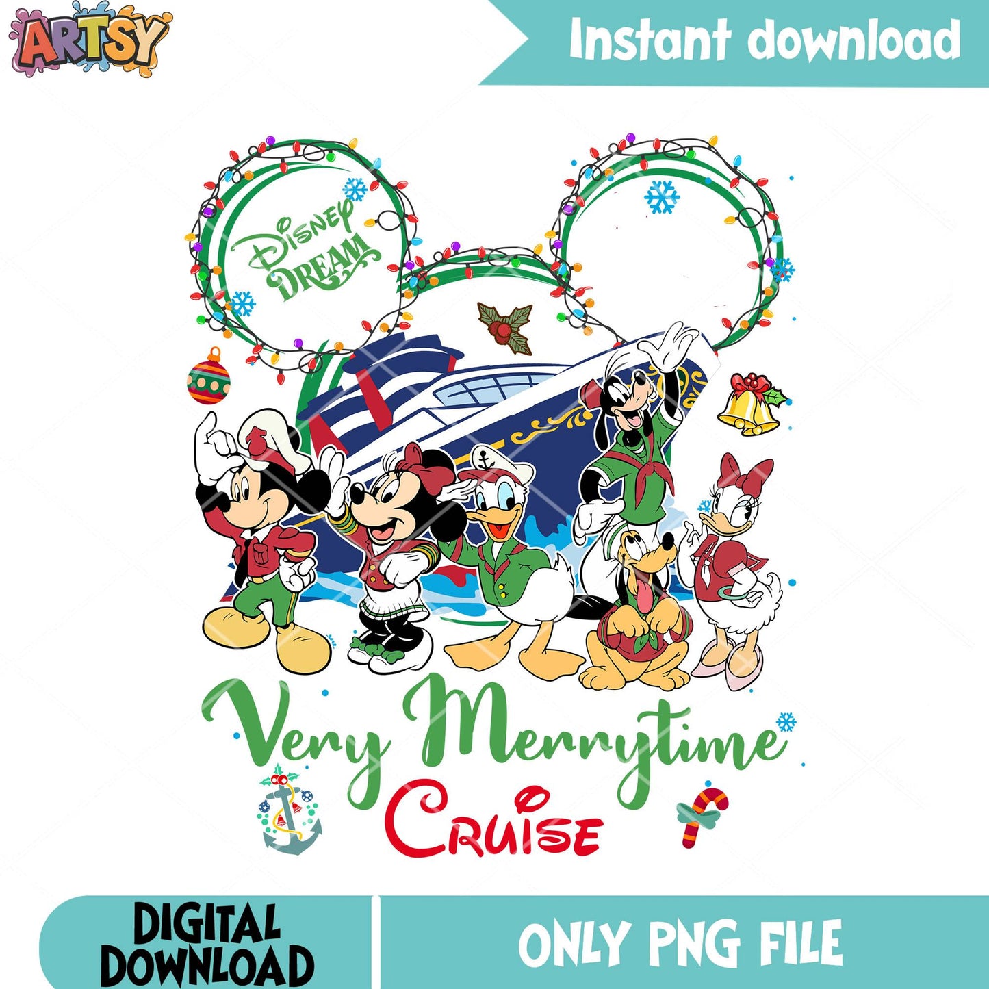 The xmas cruise time merry png, merry xmas png, mickey and friends png