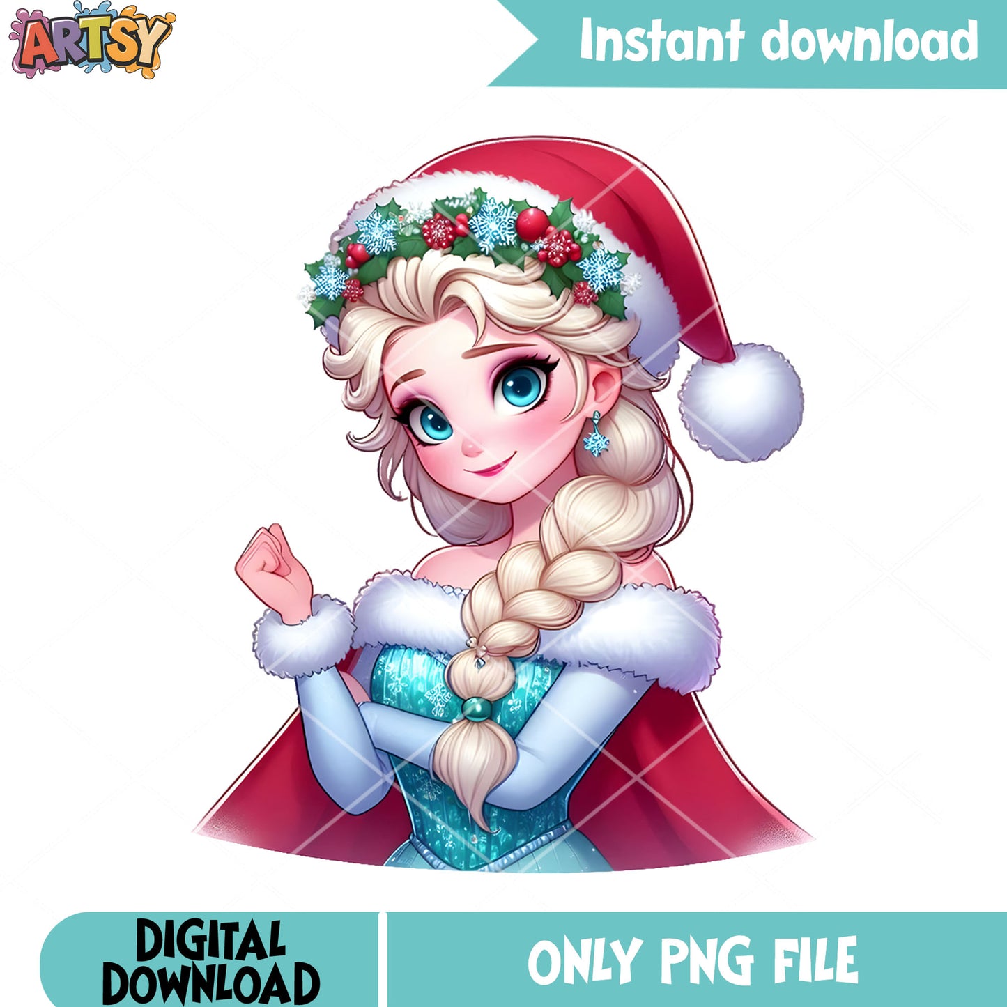 The xmas princess frozen png, elsa princess png, disney christmas png