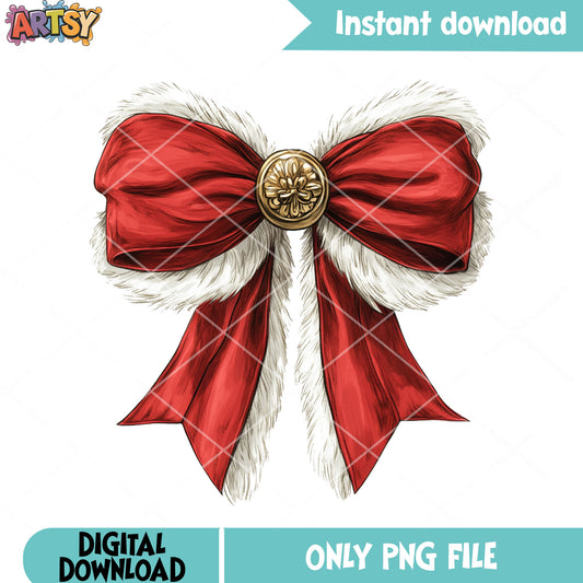 The xmas santa costume png, christmas bow png, christmas vibes png
