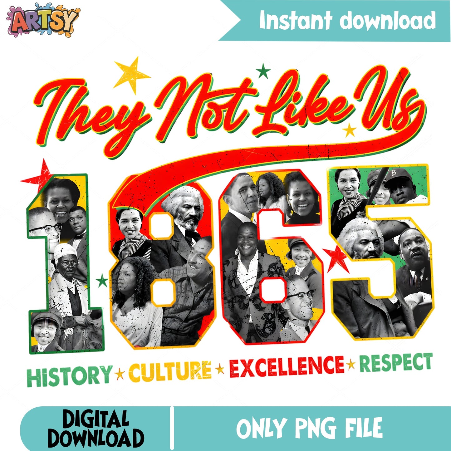 They Not Like Us 1865 PNG, Black History Month PNG, Juneteenth PNG