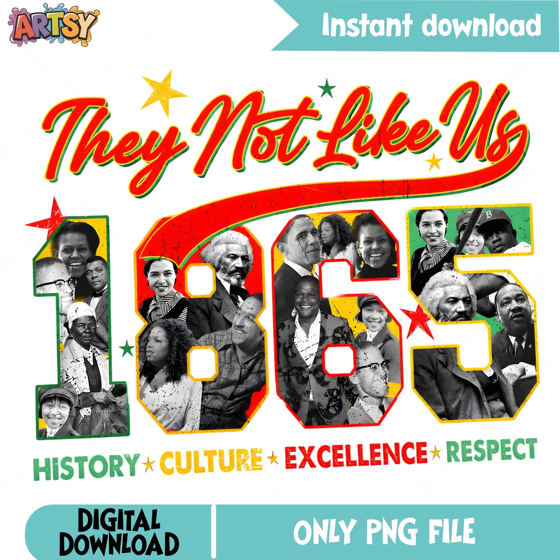 They Not Like Us 1865 PNG, Black History Month PNG, Juneteenth PNG