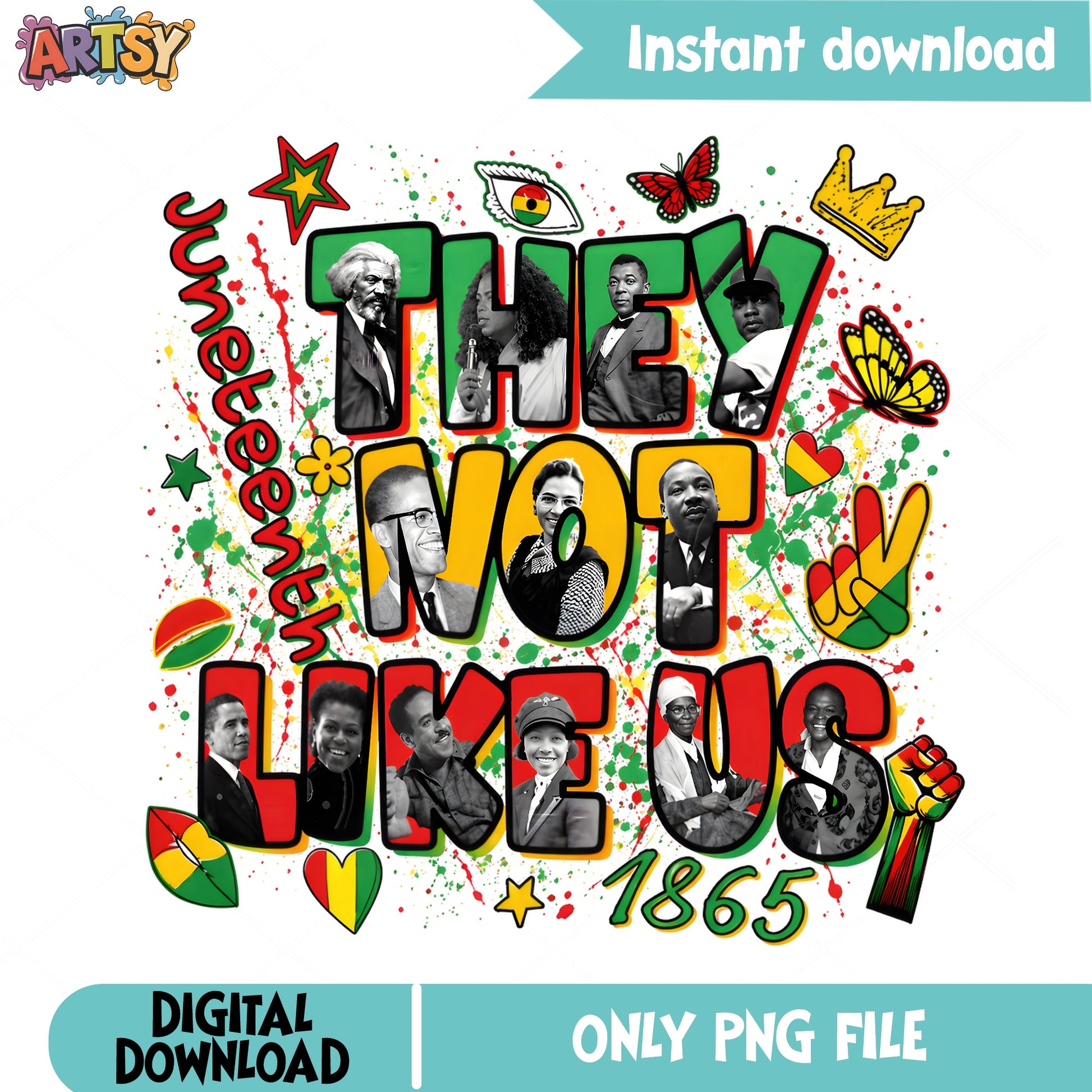 They Not Like Us Juneteenth PNG, Black History PNG, 1865 PNG
