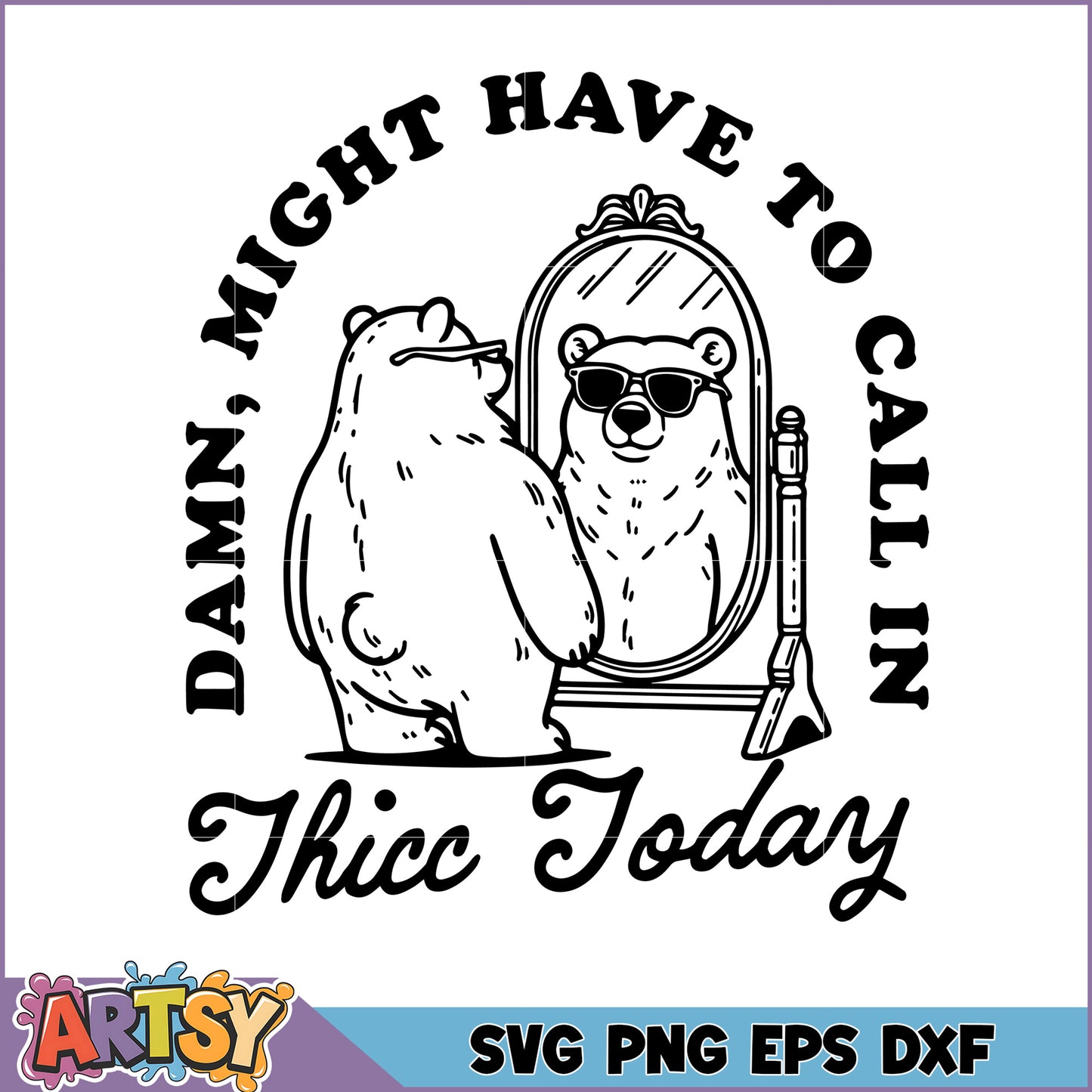 Thicc Bears Mirror Design SVG for Fun Crafts and Decor
