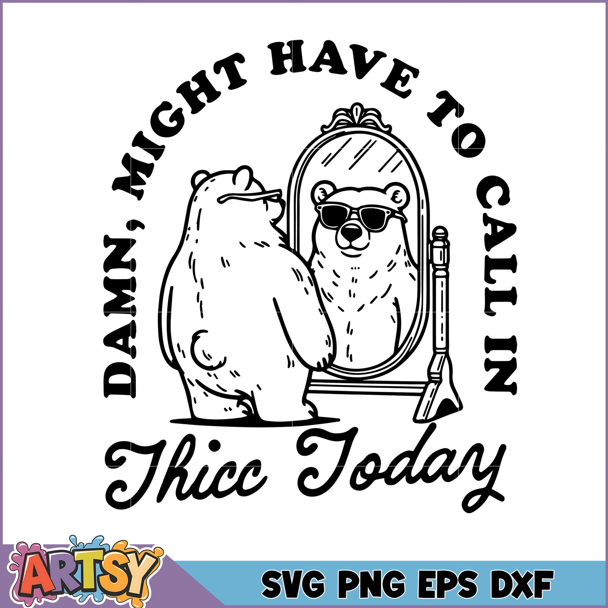 Thicc Bears Mirror Design SVG for Fun Crafts and Decor