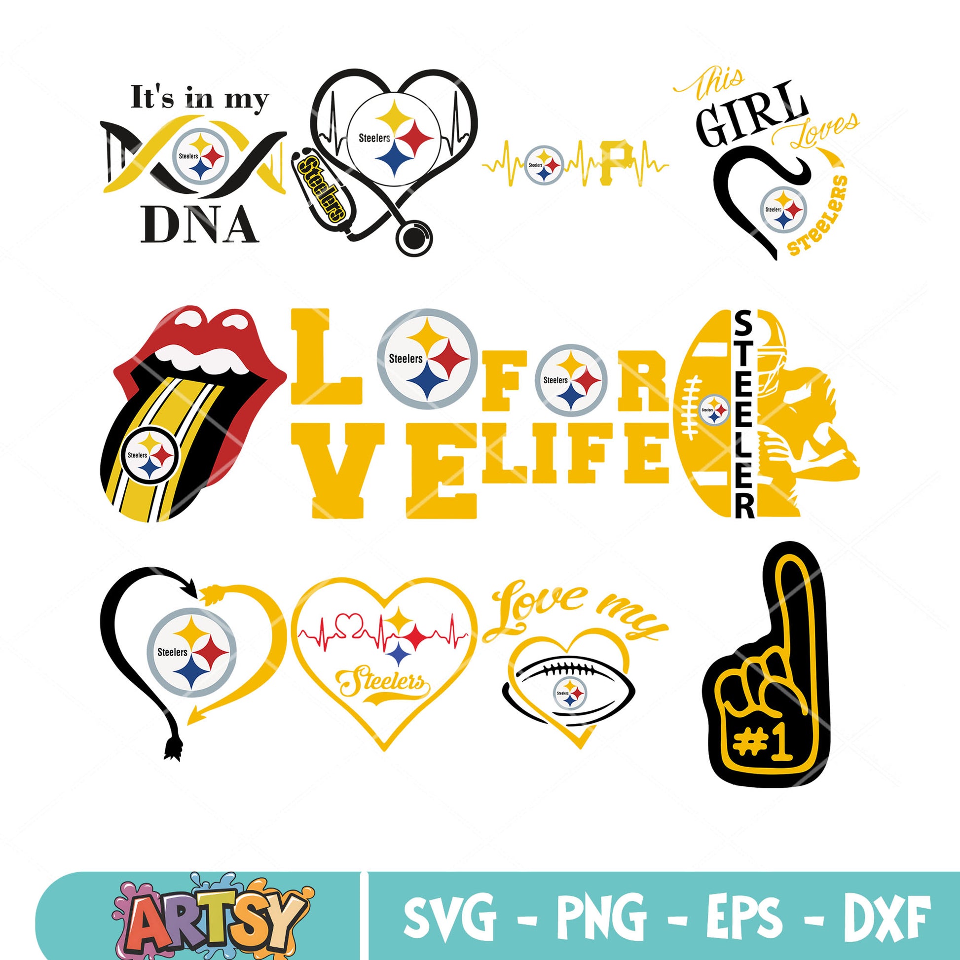 This girl loves steelers bundle svg, pittburgh steelers svg, nfl player​ svg 