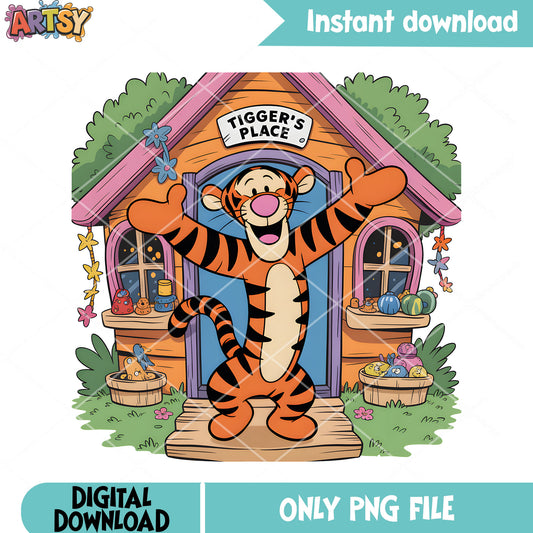 This is tiger place png, disney vibes png, winnie the pooh tiger png