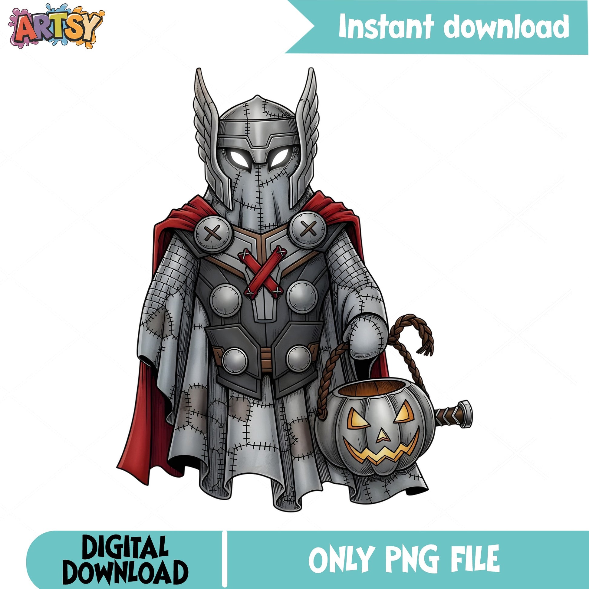 Thor Halloween PNG, Superhero Halloween Clipart, Horror PNG