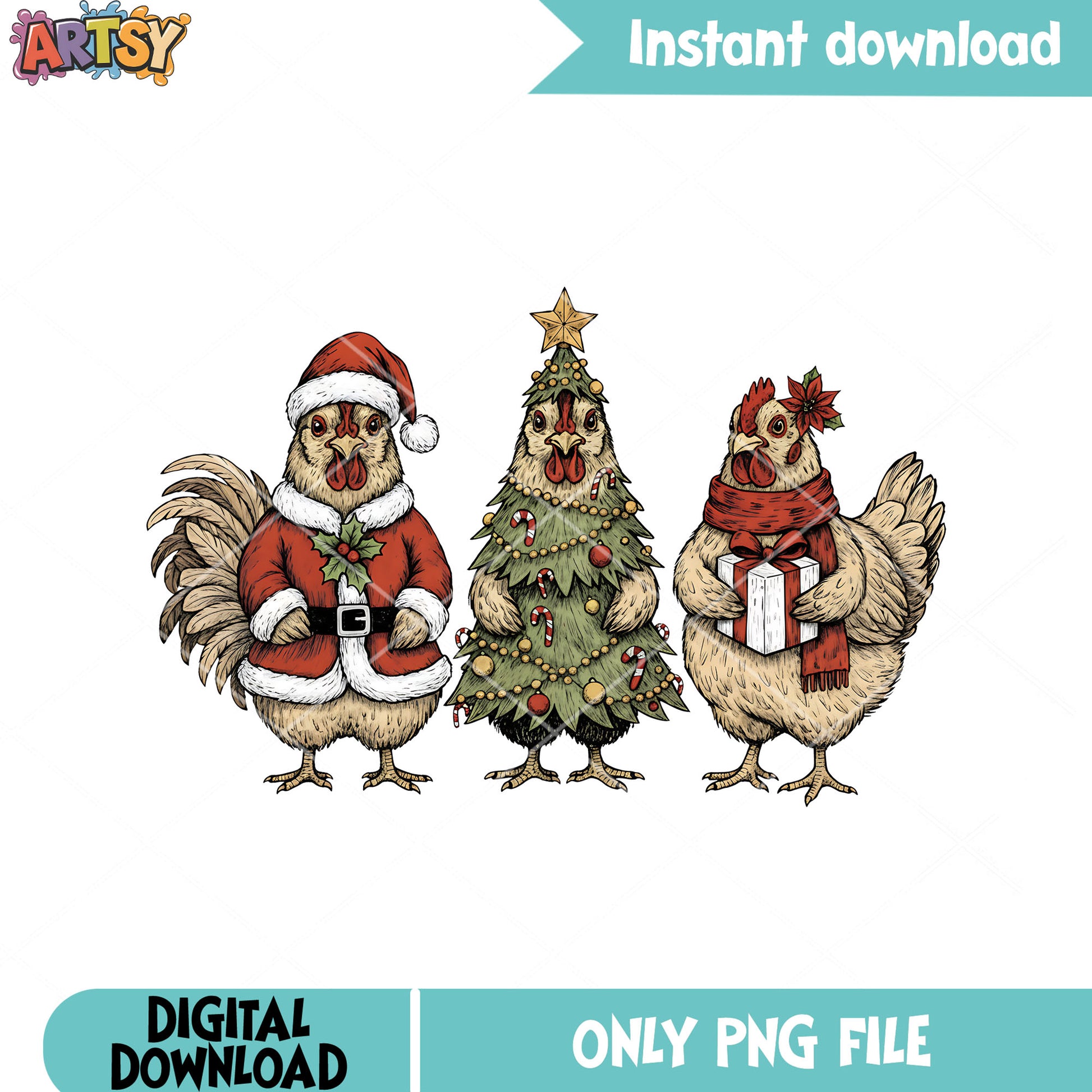 Three big cock xmas png, santa costume png, christmas tree png