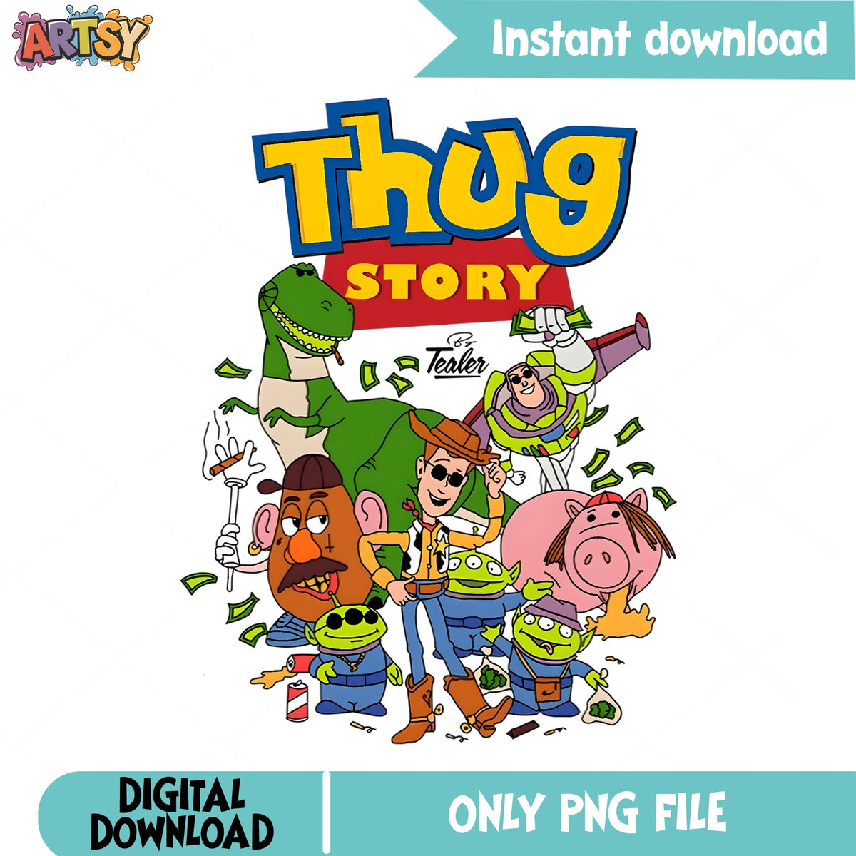 Thug Story Toy Story PNG, Woody Buzz Lightyear PNG, Disney PNG