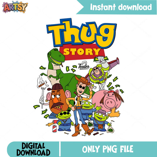 Thug Story Toy Story PNG, Woody Buzz Lightyear PNG, Disney PNG