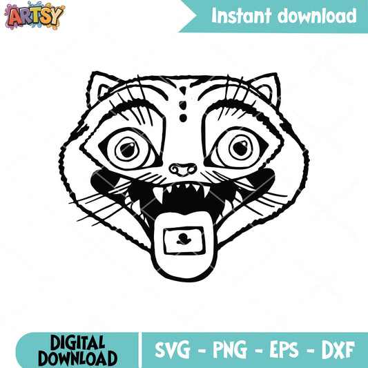 Tiger derpy head outline svg, derpy tiger svg, kpop derpy svg