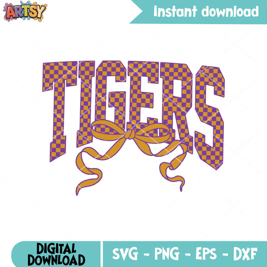 Tiger game day bow tie svg, Detroit Tigers​ svg, game day svg
