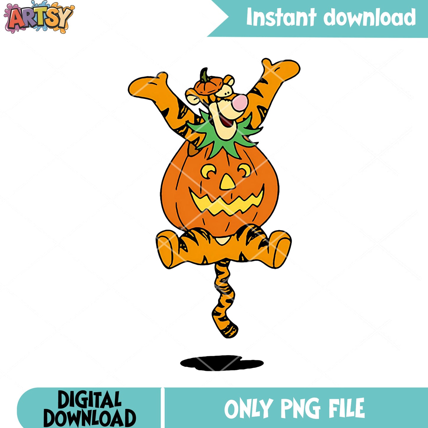 Tiger pooh the winnie png, jack o latern png, disney halloween png