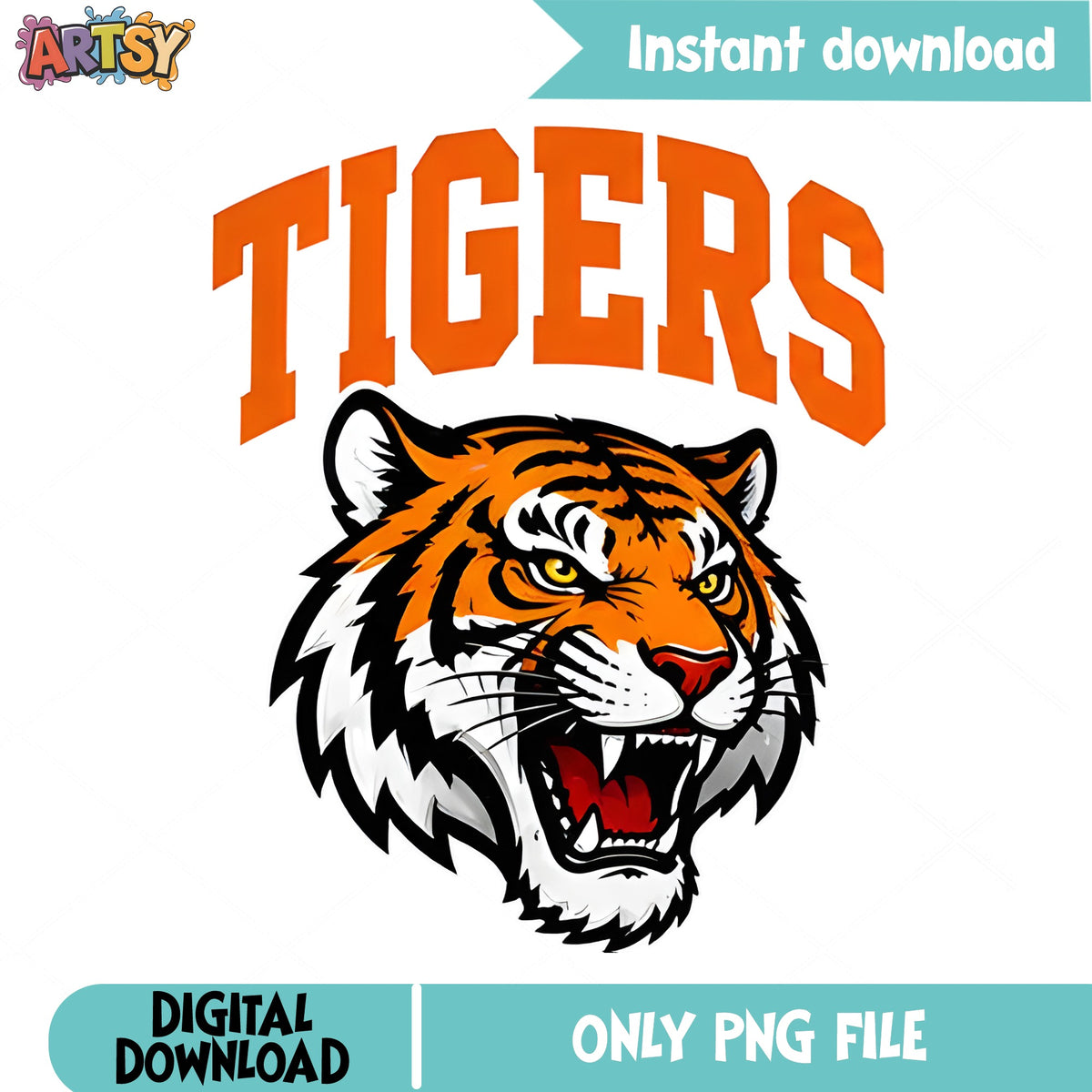 Tigers Mascot PNG, Tiger Head School Spirit PNG, Team PNG