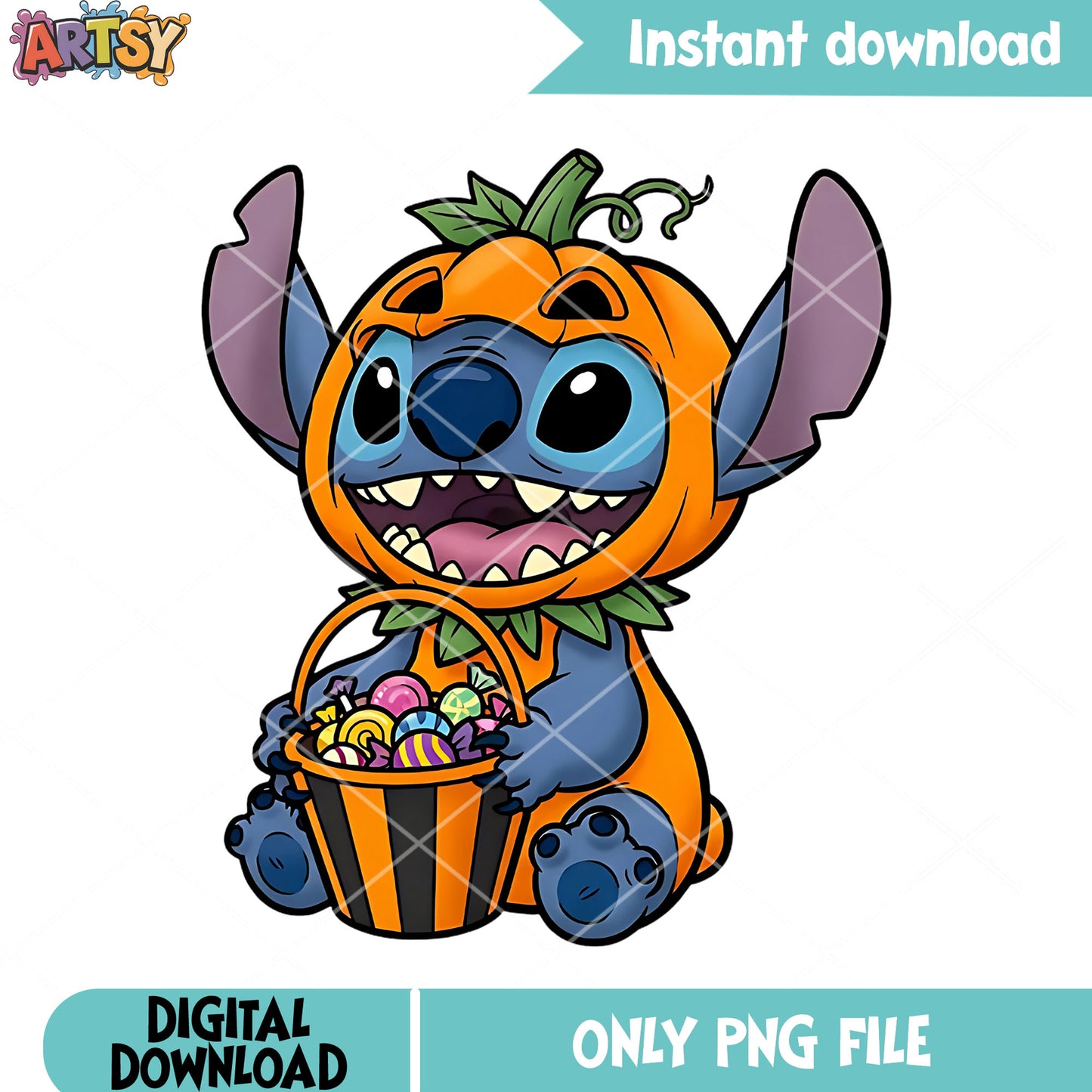 Tiny candy basket png, jack o lantern png, happy halloween png