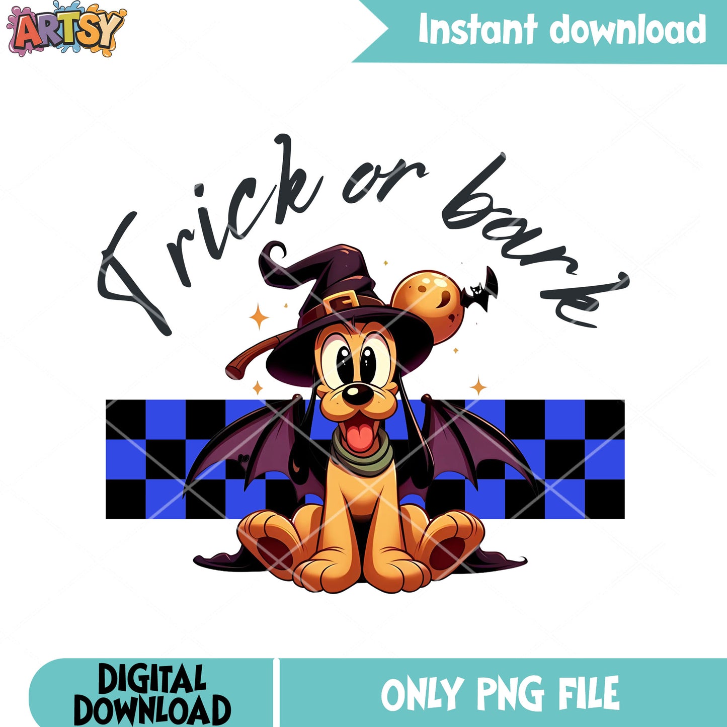 Tiny max bats wing png, blue and black plaid​ png, witch costume png