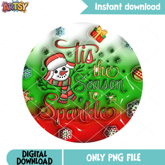 Tis the season sparkle png, sparkle christmas png, holiday cheer png