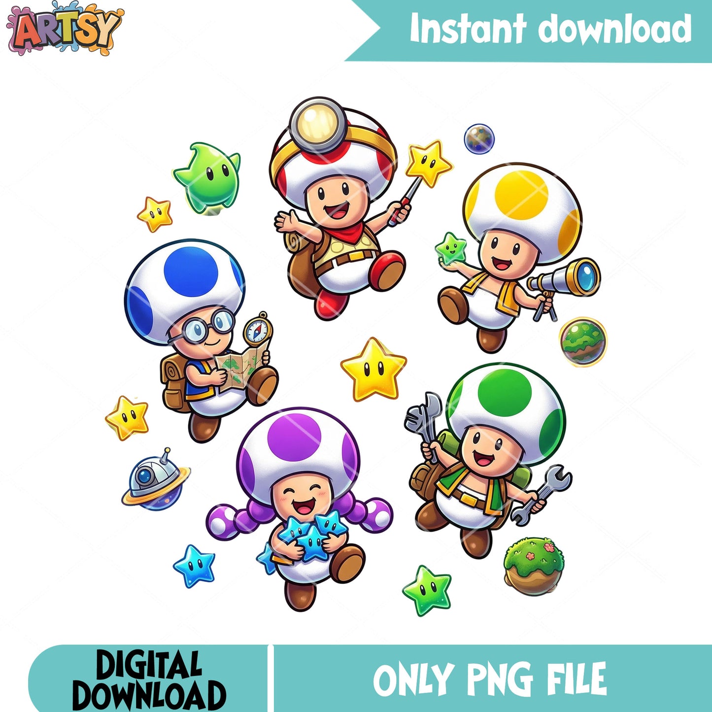 Toad full color galaxy png, mario games png, nintendo switch png