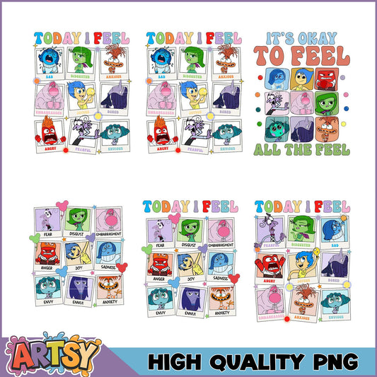 Today I Feel Emotion PNG Bundle for Creative Projects